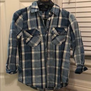 Blue Plaid Button Up